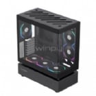 Gabinete Gamer GameMax N80 Black (Vidrio Templado Panorámico, Doble Cámara, ATX)