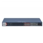Switch Hikvision Smart PoE DS-3E1318P-EI de 16 Puertos (Gestionable, Gigabit, 9.2Gbps, 230W)