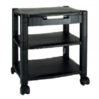 Porta Impresora PC003D AIDATA con 3 Repisas (con Cajón, Negro)