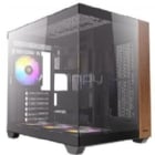 Gabinete Gamer Antec CX800 Wood ARGB (ATX, Vidrio Templado, Doble Cámara, Black/Madera)