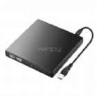 Lector/Grabador CD/DVD Clio Externo USB (Slim, hasta 24x, Negro)