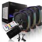Kit de Ventiladores ESGAMING EZ-A25 ARGB (120mm, 3 unidades, Control, Negro)