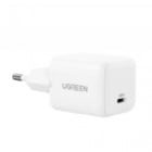 Cargador Rápido UGREEN GaN de 20W (USB-C 1x, PD 3.0, Blanco)
