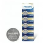 Blíster de Pilas de Reloj Philips CR2032 de 3 voltios (5 unidades, Litio)