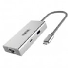 Adaptador Multipuerto HUB Generico (USB-C a HDMI, USB-A, RJ45)
