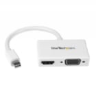 Adaptador Mini DP de Audio/Video para Viajes - Conversor Mini DisplayPort a HDMI o VGA - 1080p Blanco - StarTech