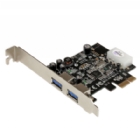 Adaptador Tarjeta Controladora PCI Express PCI-E 2 Puertos USB 3.0 con Alimentación Molex y UASP - StarTech