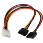 Adaptador Cable Divisor Molex 4 Pines a SATA - 2x Hembra SATA y 1x Macho LP4 - StarTech