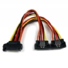 Cable 0,15m Adaptador Bifurcador Divisor Splitter Alimentación SATA Latching Cierre Pestillo - 2x Hembra - StarTech