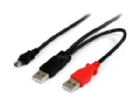 Cable de 1,8m USB 2.0 en Y para Discos Duros Externos - Cable Mini B a 2x USB A - StarTech