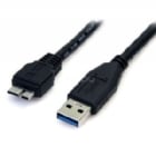 Cable 50cm USB 3.0 Super Speed SS Micro USB B Macho a USB A Macho Adaptador - Negro - StarTech