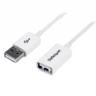 Cable de 1m de Extensión Alargador USB 2.0 de alta velocidad Hi Speed - Macho a Hembra USB A - Extensor - Blanco - StarTech