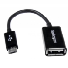 Cable Adaptador de 12cm Micro USB Macho a USB A Hembra OTG para Tablets Smartphones - Negro - StarTech