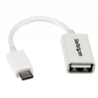 Cable Adaptador Micro USB a USB OTG Blanco de 12cm - Macho a Hembra - StarTech