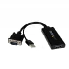 Adaptador VGA a HDMI con audio y alimentación USB – Conversor VGA a HDMI portátil –  1080 p - StarTech