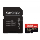 Tarjeta MicroSD SanDisk Extreme Pro de 64GB (U3, V30, Clase 10, Con Adaptador SD)