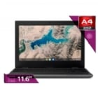 Notebook Lenovo Chromebook 100e de 11.6“ (AMD A4, 4GB RAM, 32GB EMMC, 2° Gen, Chrome S.O) - OUTLET