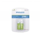 Blister Pilas Recargables Philco AA (2 unidades, 2700mAh)