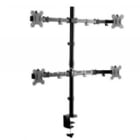Soporte de Monitor Cuádruple Exelink EXSFM4 de 17” a 27” (hasta 8kg x Monitor, Negro)