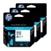 Pack 3 cartuchos de tinta HP 711 cian