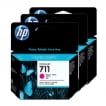 Pack 3 cartuchos de tinta HP 711 magenta