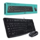 Pack de teclado y mouse Logitech MK120 (alámbrico USB, Español, Negro)