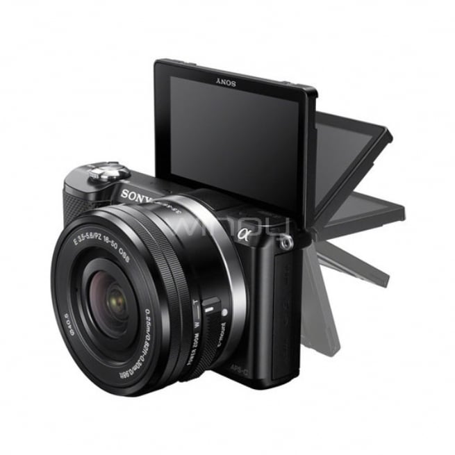 Cámara Digital Sony Alfa A5000, lente 650mm ILCE5000L/B Winpy.cl