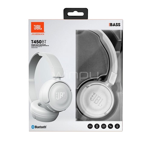 Auriculares supraaurales inalámbricos JBL T450BT, Blanco