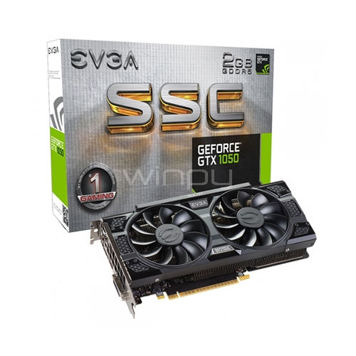 Tarjeta de Vídeo EVGA Nvidia GeForce GTX 1050 SSC GAMING de 2GB GDDR5