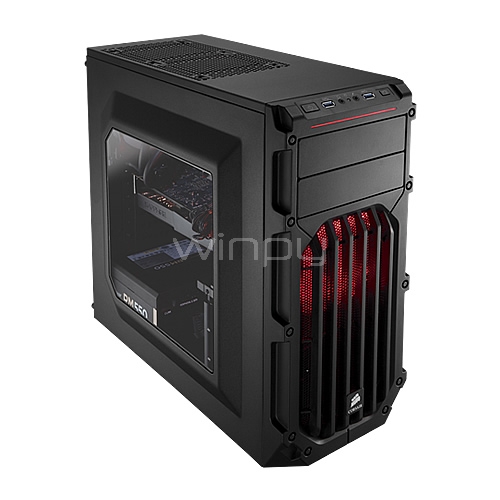 Gabinete Corsair Carbide Series SPEC-03 con ventana - Color negro - Led Rojo (CC-9011052-WW)