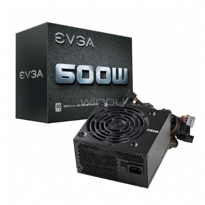 Fuente de Poder EVGA de 600W (ATX, Certificada 80+ White)