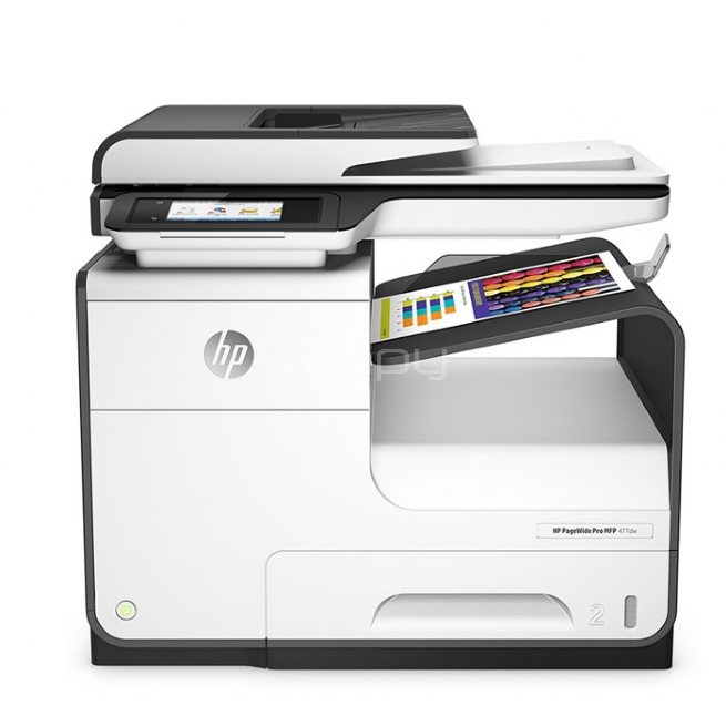 Multifunciónal HP PageWide Pro 477dw MFP (Tinta, Color, Duplex, 40ppm,  1200x1200dpi, Wifi-USB) - Winpy.cl