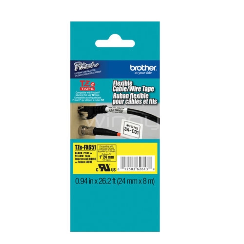 Cinta laminada flexible Brother TZeFX651 - (ancho: 24 mm, longitud: 8 m)