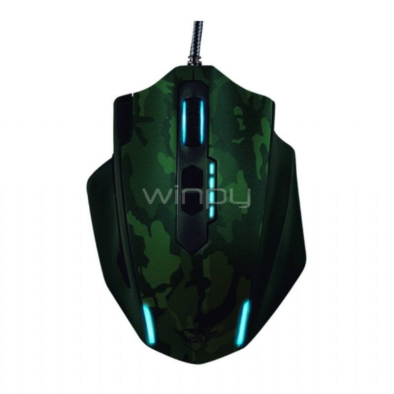 Mouse Gamer Trust GXT 155C Green Camouflage (USB, 4000DPI, 11 Botones)
