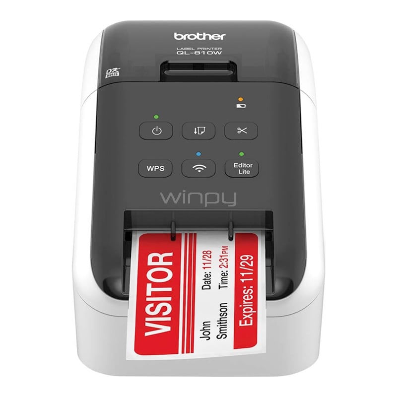 Impresora de Etiquetas Brother QL810W Térmica (Cortador Automático, 600dpi, WiFi/USB)