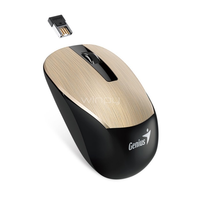 Mouse Genius Inalambrico NX-7015 (Receptor Usb, 1600DPI, Dorado)