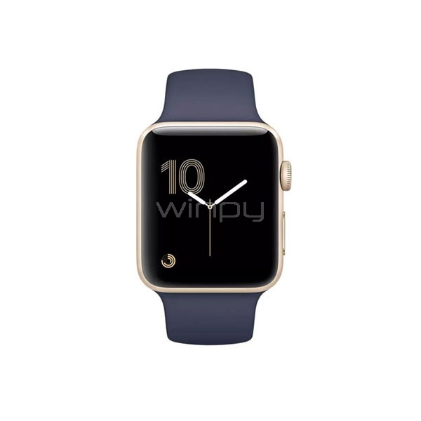 Apple Watch S2 42mm Gold Aluminum Case W/Midnight Blue Sport Band