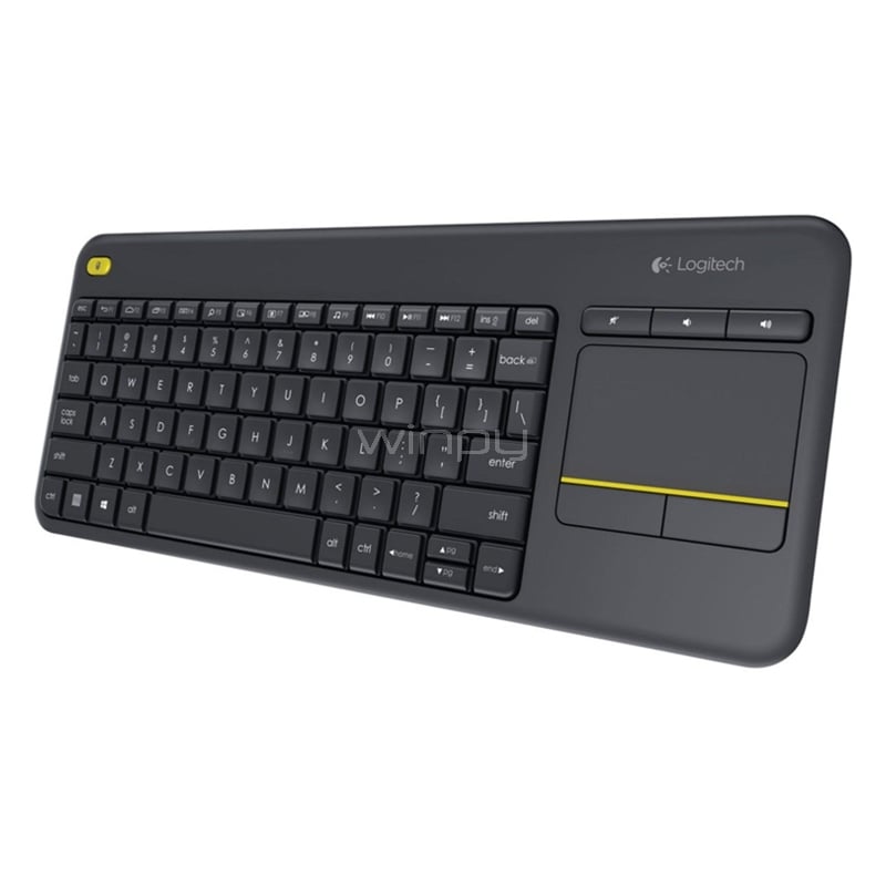 Teclado Logitech Wireless Touch K400 Plus (Dongle Unifying, Gris)