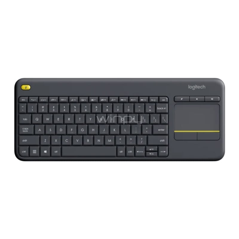 Teclado Logitech Wireless Touch K400 Plus (Dongle Unifying, Gris)