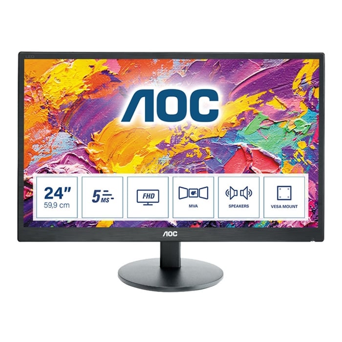 Monitor AOC M2470SWH de 24“ (MVA, Full HD, HDMI+VGA, Vesa)