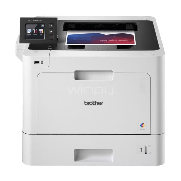 impresora brother hl-l8360cdw láser (color, dúplex, 33ppm, 600dpi, wi-fi/usb/ethernet)
