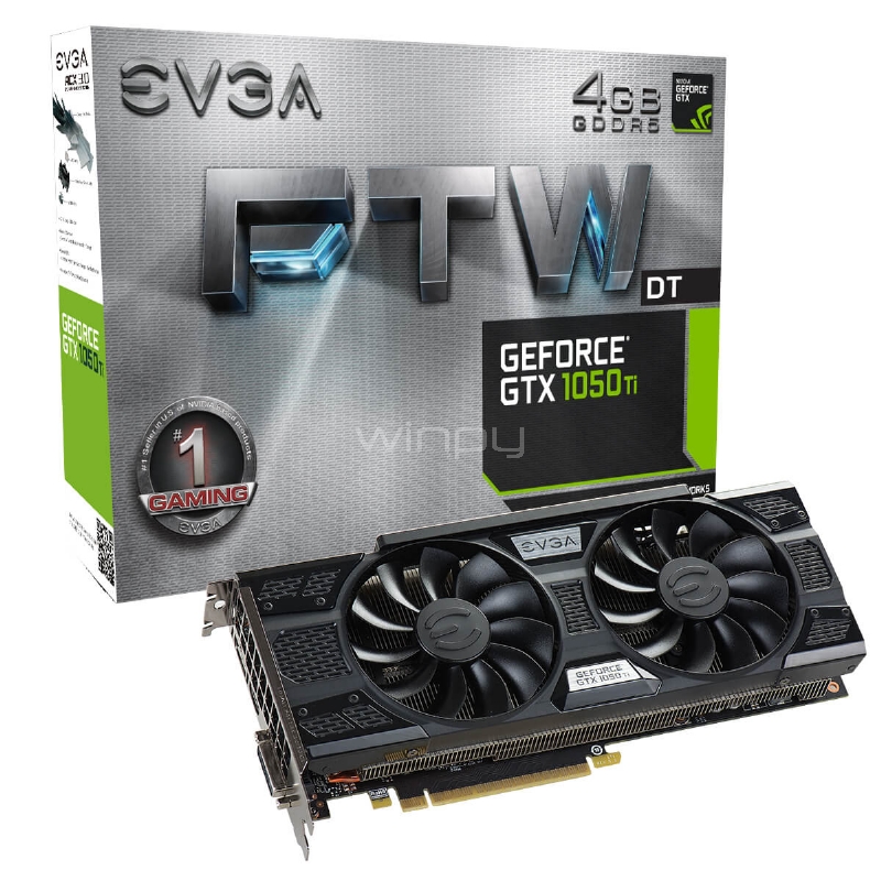 Tarjeta de Video EVGA Nvidia GeForce GTX 1050 Ti FTW DT GAMING - 4GB GDDR5