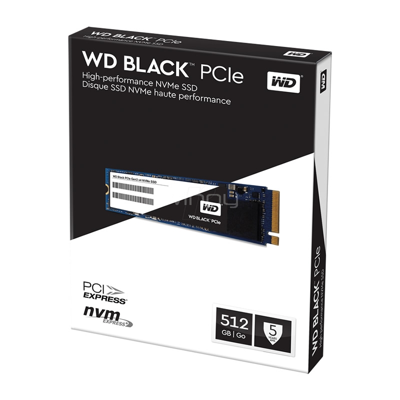 Unidad estado solido PCIe Western Digital Black de 512GB (NVMe)