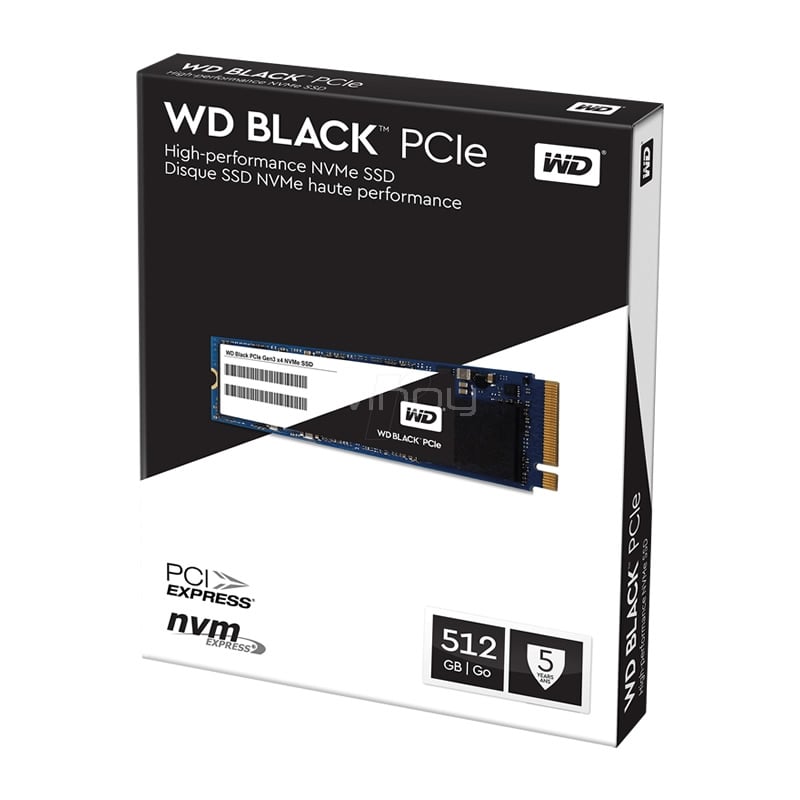 Unidad estado solido PCIe Western Digital Black de 512GB (NVMe