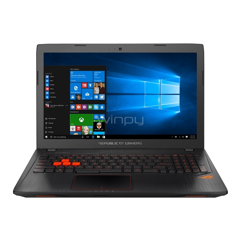 Notebook Gamer Asus ROG GL553VD-DM254T (I5-7300HQ, 8GB DDR4, GTX1050 2GB, 1TB, Pantalla 15,6 FullHD)