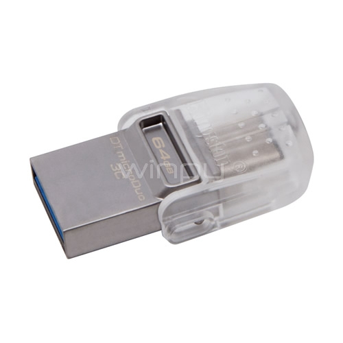 Pendrive Kingston DataTraveler microDuo de 64GB (USB 3.0 + USB tipo C)