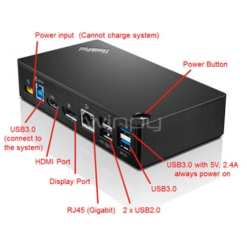 Docking Lenovo 40A80045IT (USB 3.0  Type-A, ThinkPad)