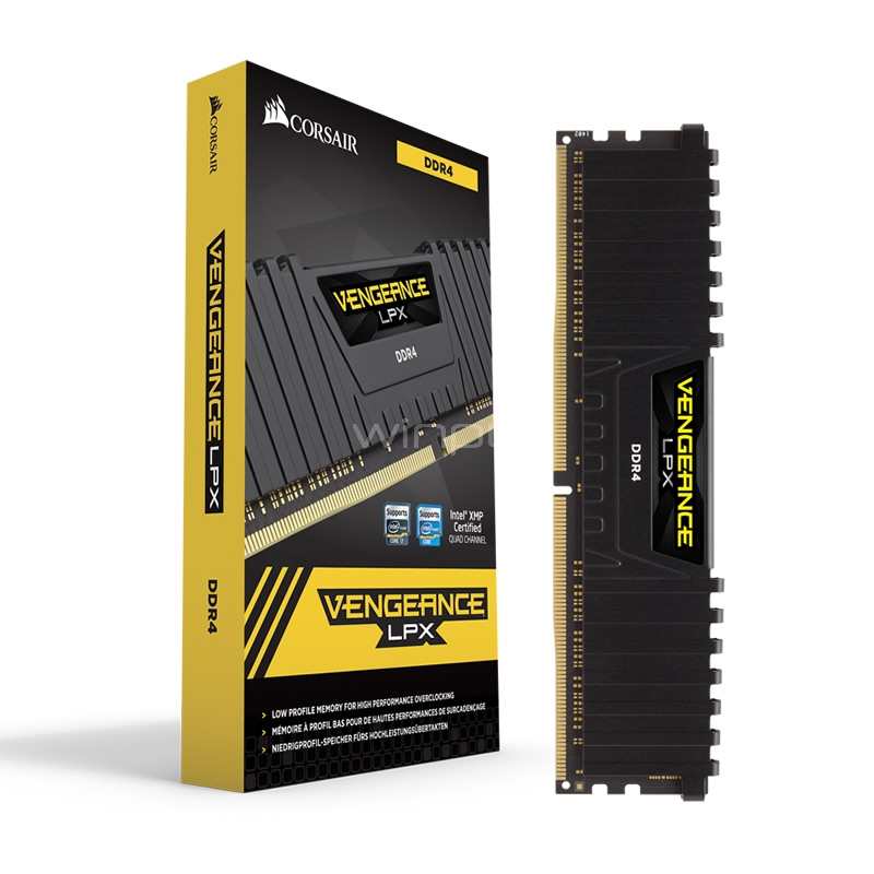 Memoria RAM Corsair Vengeance LPX de 4GB (DDR4, 2400 MHz, DIMM, CL14)