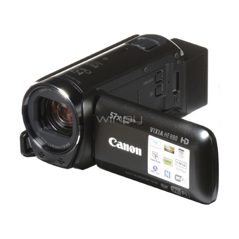 Videocámara Canon VIXIA HF R80 (Full HD, 57x Zoom avanzado, panel táctil LCD de 3 )