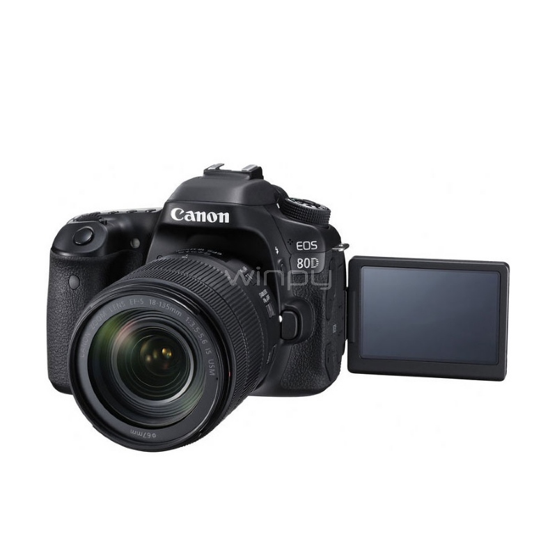 Cámara Canon EOS 80D DSLR (con lente de 18-135 mm, Wi-Fi